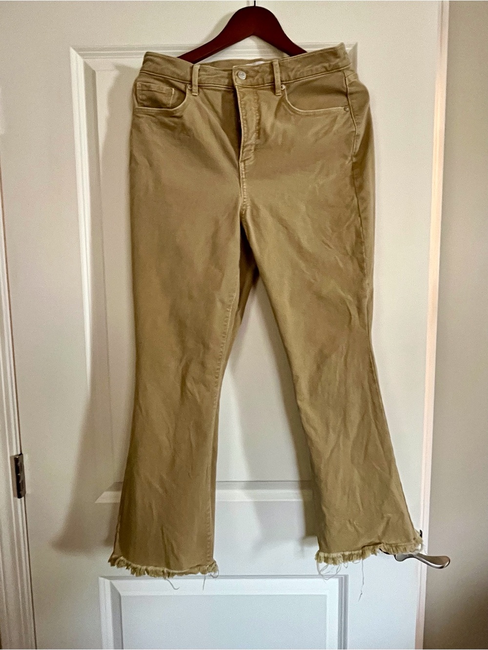 LOFT Khaki Jeans with Frayed Hem